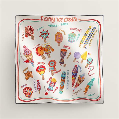 funny ice cream hermes|Hermes funny ice cream scarf.